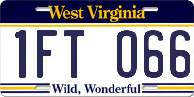 WV license plate 1FT066