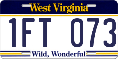 WV license plate 1FT073