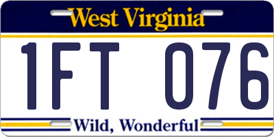 WV license plate 1FT076
