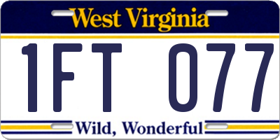 WV license plate 1FT077