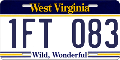 WV license plate 1FT083