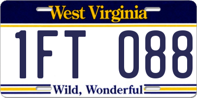 WV license plate 1FT088