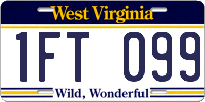 WV license plate 1FT099
