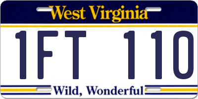 WV license plate 1FT110