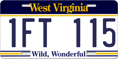 WV license plate 1FT115