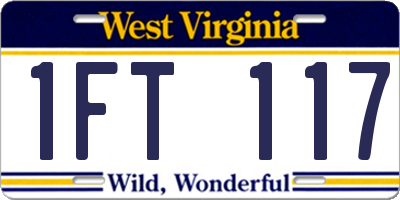 WV license plate 1FT117