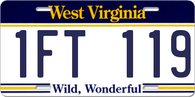 WV license plate 1FT119