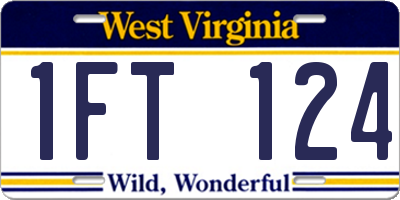 WV license plate 1FT124
