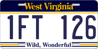 WV license plate 1FT126