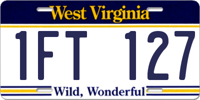 WV license plate 1FT127