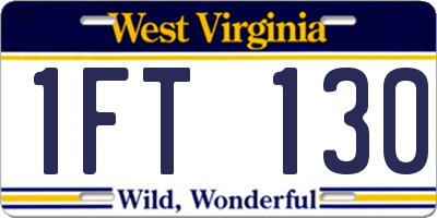 WV license plate 1FT130