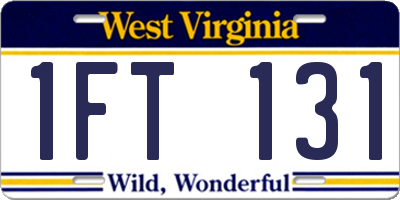 WV license plate 1FT131