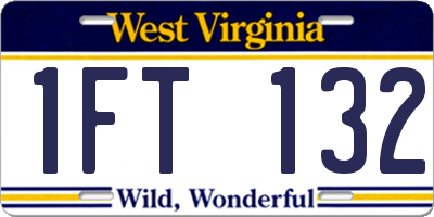 WV license plate 1FT132