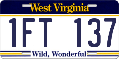 WV license plate 1FT137