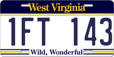 WV license plate 1FT143