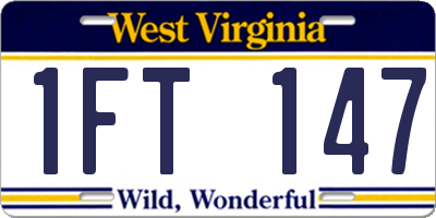 WV license plate 1FT147