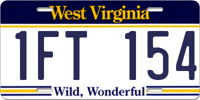 WV license plate 1FT154