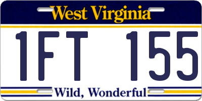 WV license plate 1FT155