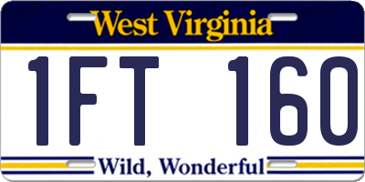 WV license plate 1FT160