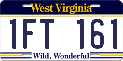 WV license plate 1FT161