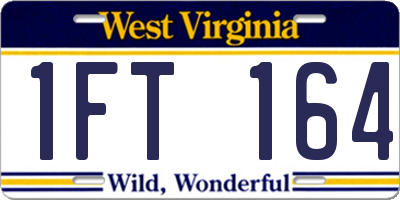 WV license plate 1FT164