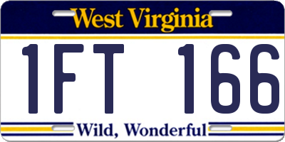 WV license plate 1FT166