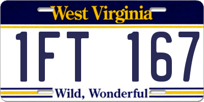 WV license plate 1FT167