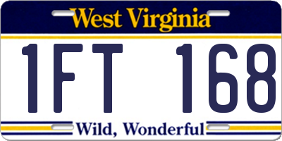 WV license plate 1FT168