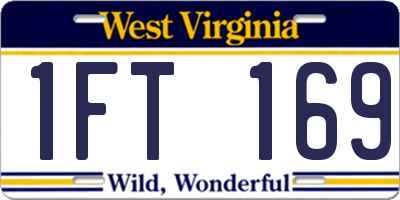 WV license plate 1FT169