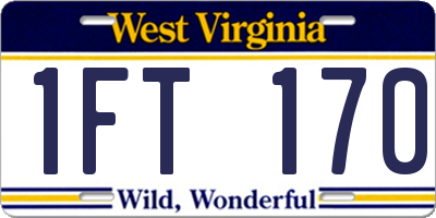 WV license plate 1FT170