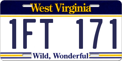 WV license plate 1FT171