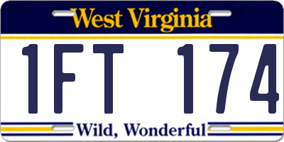 WV license plate 1FT174