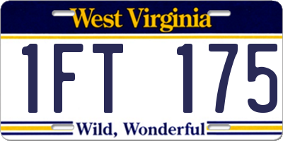 WV license plate 1FT175