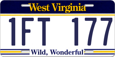 WV license plate 1FT177