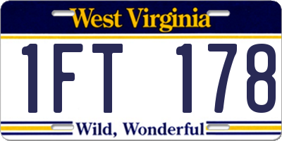 WV license plate 1FT178