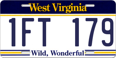 WV license plate 1FT179