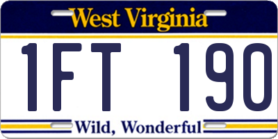 WV license plate 1FT190