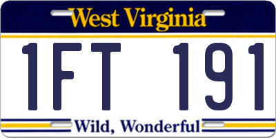 WV license plate 1FT191