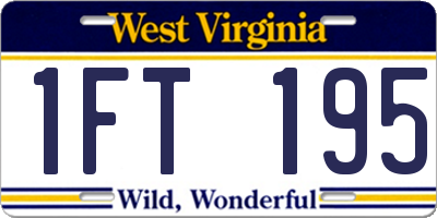 WV license plate 1FT195