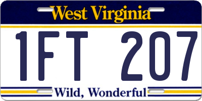 WV license plate 1FT207