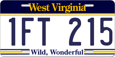 WV license plate 1FT215