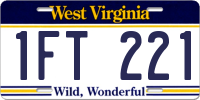 WV license plate 1FT221