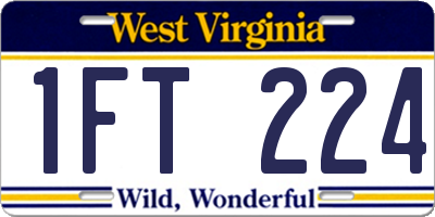 WV license plate 1FT224
