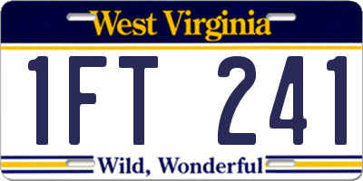 WV license plate 1FT241