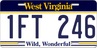 WV license plate 1FT246