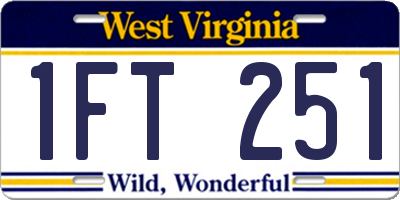 WV license plate 1FT251
