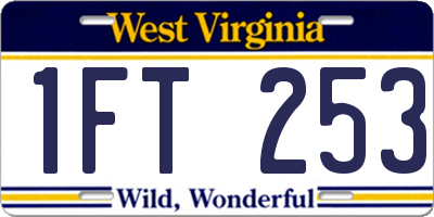WV license plate 1FT253