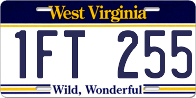 WV license plate 1FT255