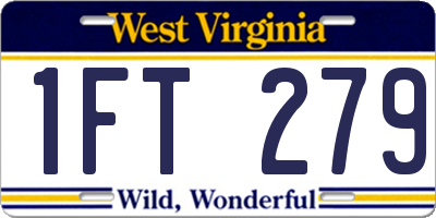 WV license plate 1FT279