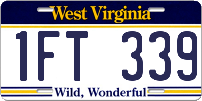 WV license plate 1FT339